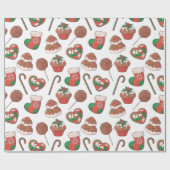 Cadeau Desserts de Noël et Papier d'enveloppement (Plat)
