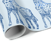 Cadeau Dessin de girafes en papier d'enveloppement (Coin rond)