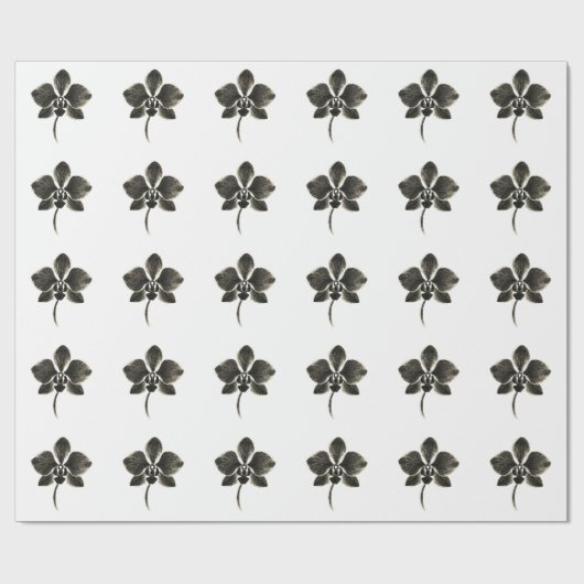 Cadeau Dessin de la ligne orchidée - Papier à enveloppeme (Plat)