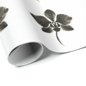 Cadeau Dessin de la ligne orchidée - Papier à enveloppeme (Coin rond)