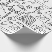 Cadeau Dessins de doodle mûrs enveloppant du papier (Coin)