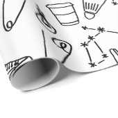 Cadeau Dessins de doodle mûrs enveloppant du papier (Coin rond)