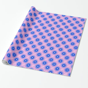 Cadeau dessus de pissenlit bleu sur papier rose