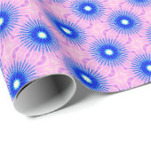 Cadeau dessus de pissenlit bleu sur papier rose (Coin rond)