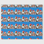 Cadeau Deux papier Santa Cavalier King Charles Spaniels (Plat)