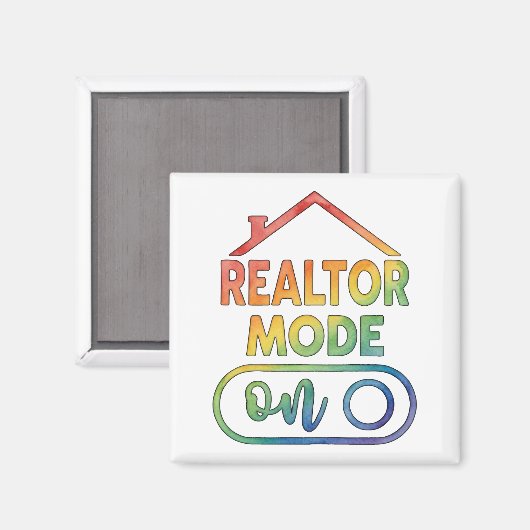 Cadeau d'immobilier à l'aquarelle Aimant Mode Cour (Recto/Verso)