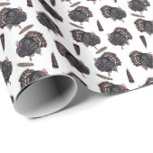 Cadeau Dindons et plumes - Papier blanc (Coin rond)