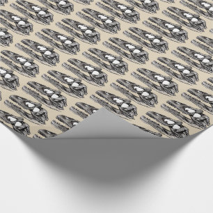 Cadeau DINO - Papier d'emballage brillant beige, 76 cm x