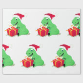 Cadeau DINOSAUR DE NOËL AVEC Papier À enveloppement de ch (Plat)