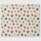 Cadeau Dinosaure Cute Pieds Anniversaire Papier d'envelop (Plat)