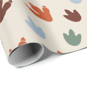 Cadeau Dinosaure Cute Pieds Anniversaire Papier d'envelop (Coin rond)