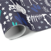 Cadeau Dinosaure Cute Skeletons Enveloppant Papier (Coin rond)