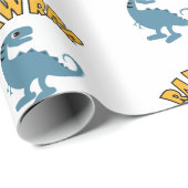 Cadeau Dinosaure de bébé - Papier d'enveloppement mat (Coin rond)