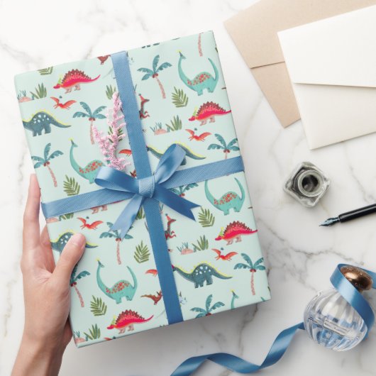 Cadeau Dinosaure Joli papier d'enveloppement coloré pour  (Cadeaux)