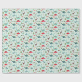 Cadeau Dinosaure Joli papier d'enveloppement coloré pour  (Plat)