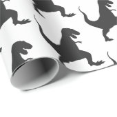 Cadeau Dinosaure noir et blanc Papier d'enveloppement de  (Coin rond)