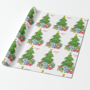 Cadeau Dinosaures papier d'emballage de Noël personnalisa