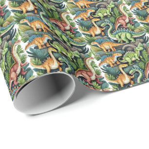 Cadeau Dinosaures papier d'enveloppement de conception