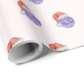 Cadeau Disco Ball Santa Hat Noël Papier d'enveloppement c (Coin rond)