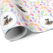 Cadeau Doberman Pinscher Aquarelle papier enveloppé d'ann (Coin rond)