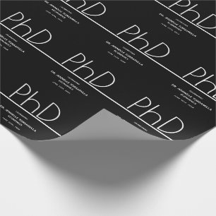 Cadeau Doctorat Graduation Party Black Wrapping Papier