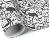 Cadeau Dogs et chats" Papier à envelopper (Coin rond)