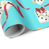 Cadeau Domino Papier de recouvrement Aqua (Coin rond)