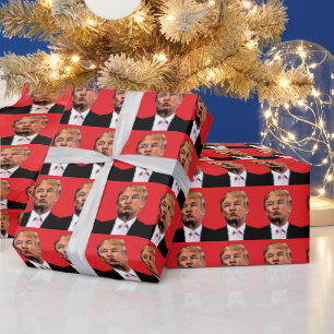 CADEAU DONALD TRUMP EMBRASSE PAPIER D'EMBALLAGE DE NOËL