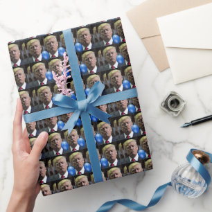 CADEAU DONALD TRUMP KISS BIRTHDAY FUNNY WRAPPER PAPIER