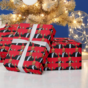 CADEAU DONALD TRUMP THUMBS UP CHRISTMAS WRAPPER PAPIER