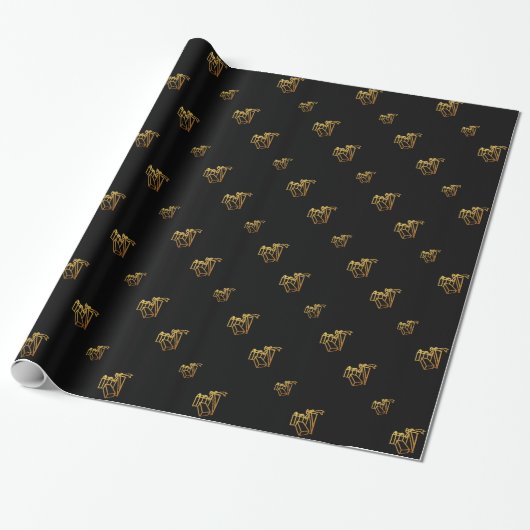 Cadeau Doré Présente Papier d'enveloppement (Déroulé)