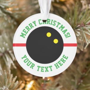 Cadeau d'ornement de sapin de Noël balle de squash