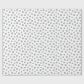 Cadeau Dots gris sur papier à envelopper blanc (Plat)