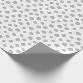 Cadeau Dots gris sur papier à envelopper blanc (Coin)
