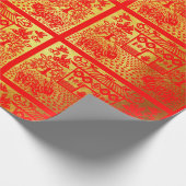 Cadeau Double Rabbit papier coupé chinois Nouvel An Gold  (Coin)