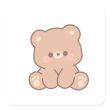 Cadeau d'ours minimaliste mignon & Autocollant d'e