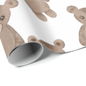 Cadeau Doux Teddy, Ours Brown, Papier blanc (Coin rond)