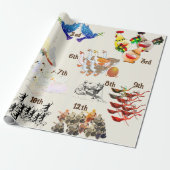 Cadeau Douze jours de papier d'enveloppement de Noël (Déroulé)