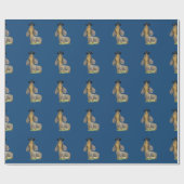 Cadeau Doxie chien Mustache dachshund bleu papier envelop (Plat)