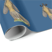 Cadeau Doxie chien Mustache dachshund bleu papier envelop (Coin rond)