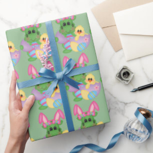 Cadeau Dragon mignon de Pâques et papier d'emballage de