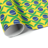 Cadeau Drapeau brésilien Papier d'enveloppement (Coin rond)