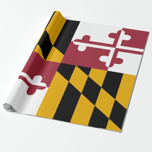 Cadeau Drapeau de l'État du Maryland papier d'enveloppeme (Déroulé)