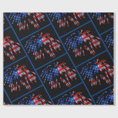 Cadeau Drapeau patriotique papier d'enveloppement de feux (Plat)