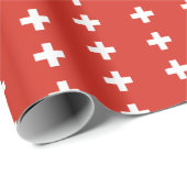 Cadeau Drapeau suisse papier d'enveloppement (Coin rond)