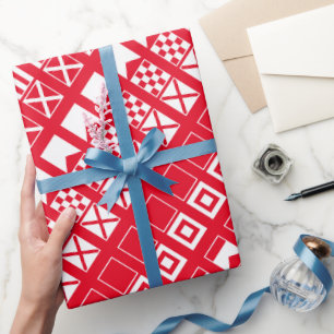 Cadeau Drapeaux nautiques papier d'emballage couleur pers