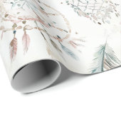 Cadeau DREAMCATCHER Boho Feathers Papier d'enveloppement (Coin rond)