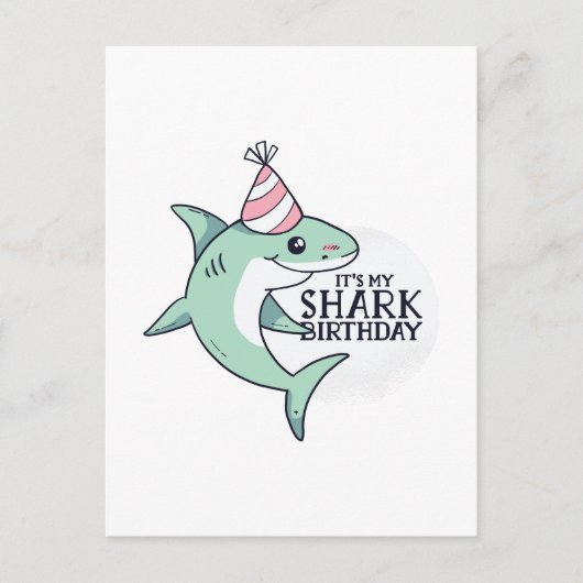 Cadeau drôle de carte d'anniversaire de REQUIN pou (Devant)