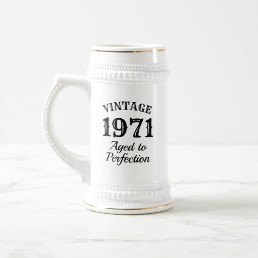 Cadeau drôle de chope à bière blanche 1971 pour 50 (Gauche)