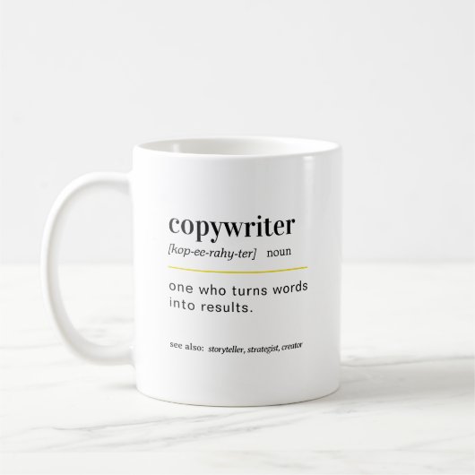 Cadeau drôle de mug pour rédacteur publicitaire (Gauche)